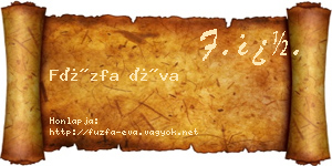 Füzfa Éva névjegykártya